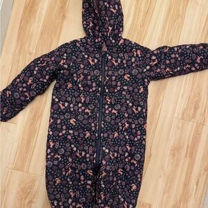 Floral Hooded Baby Snowsuit